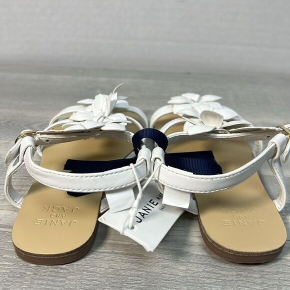 Janie and Jack 100048892 Flower Strap Sandal white NWT - Picture 5 of 9